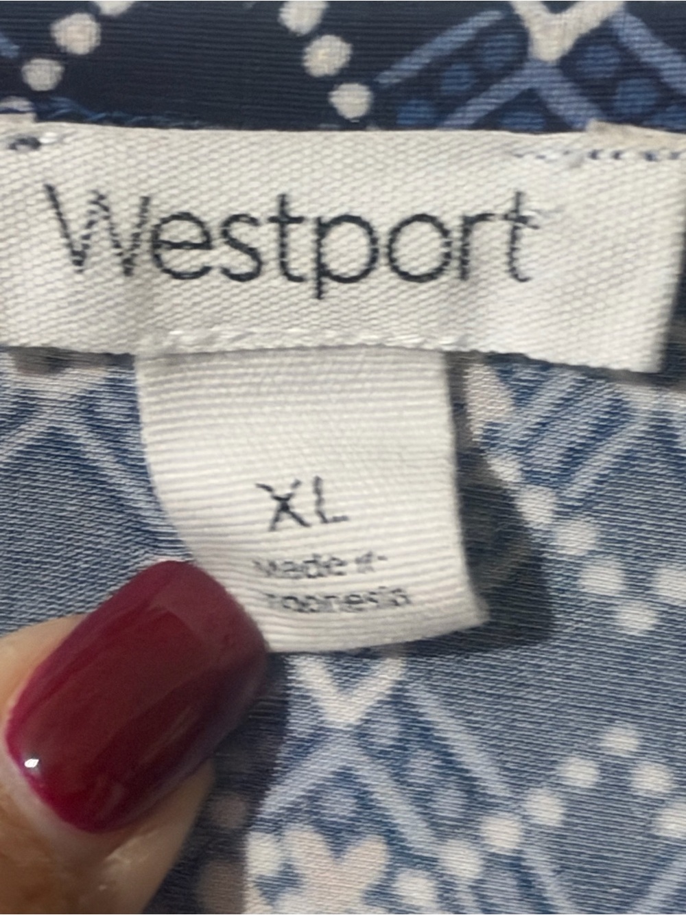 Westport Navy Blue & White Geometric Print Tunic - Picture 6 of 6